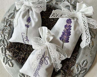 Lavender sachets, 3-piece set, scented lavender sachets, lavender fragrance, 3-piece set