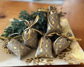 5-piece set of fabric bags, scented sachets, 5 Christmas bags, fabric pouches