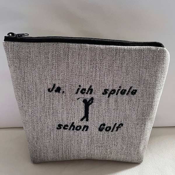 Kulturtasche, Kulturtasche mit Stickerei, gestickte Kulturtasche, Reisetasche für den Mann, Golfspieler