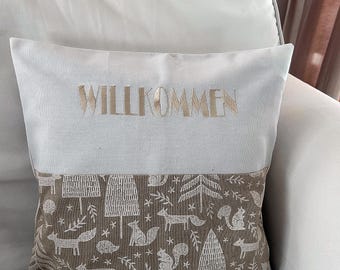 Pillow cover, cushion cover, embroidered pillow, welcome pillow