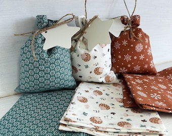 Advent calendar bags, fabric bags for Advent calendars, 24 bags for Advent, gift bags
