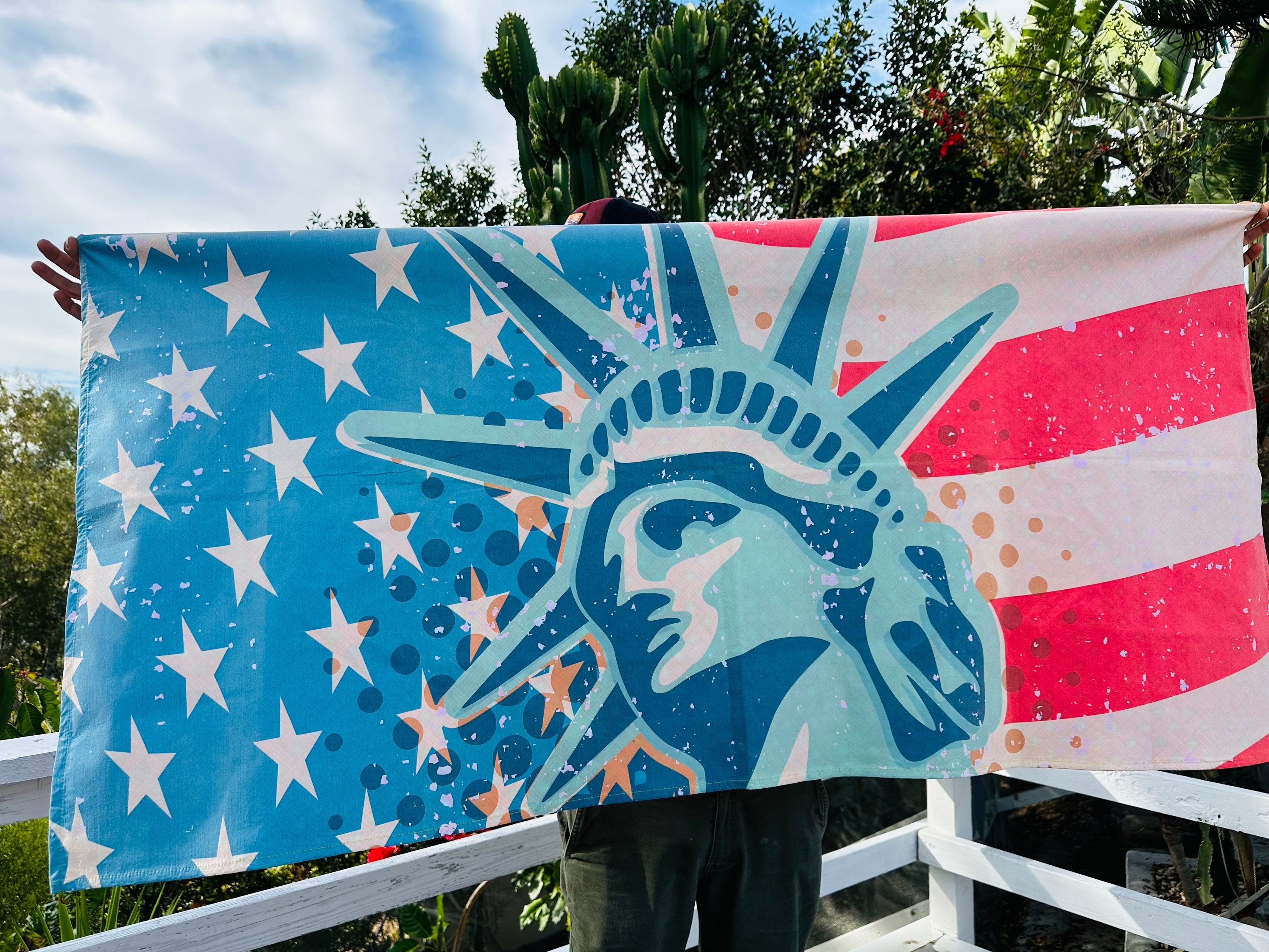 American Flags Memorial Day July 4th Beach Bath Towels Shower Towel For