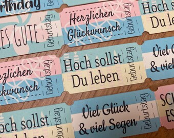 GEBURTSTAG Tickets I Wertmarken I Abreißmarken I Abreißtickets (7x6 Tickets)