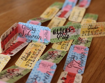 GOOD LUCK tickets I tokens I tear-off tickets I tear-off tickets (7x6 tickets)