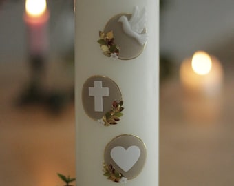 Christening candle girl, Christening candle boy, Christening candle taupe