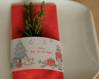 Set of 10 napkin bands for Christmas