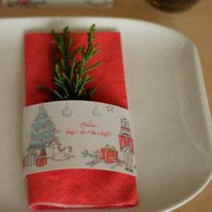 Set of 10 napkin bands for Christmas image 1