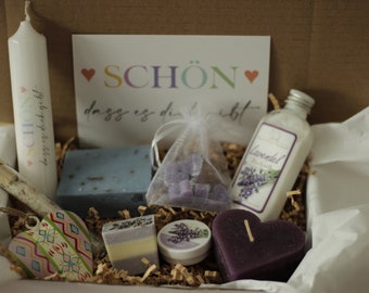 Geschenkbox, Geschenk Box für Frauen, Wellness Geschenk, Geschenk für Freundin, Self care Box, Geschenk für Arbeitskollegin, Box Lavendel