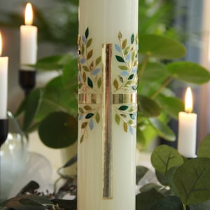 Baptismal candle tree of life image 2