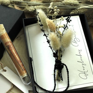 Boîte de deuil, pour sympathie, sincères condoléances, boîte de deuil, en souvenir, fleurs séchées, cadeau de deuil