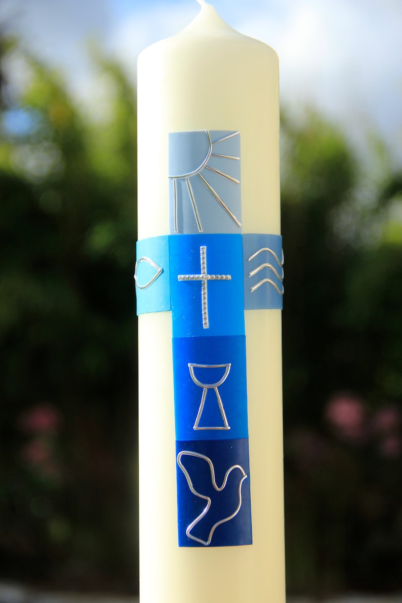 Baptismal candle boy, communion candle image 3