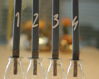 Advent candles, candle holders for bottles, Advent stick candles