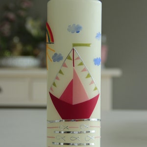 Baptismal candle boat, baptismal candle girl image 1