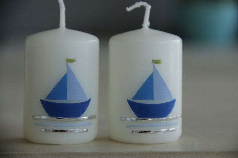 Baptismal candle boat, baptismal candle girl image 2