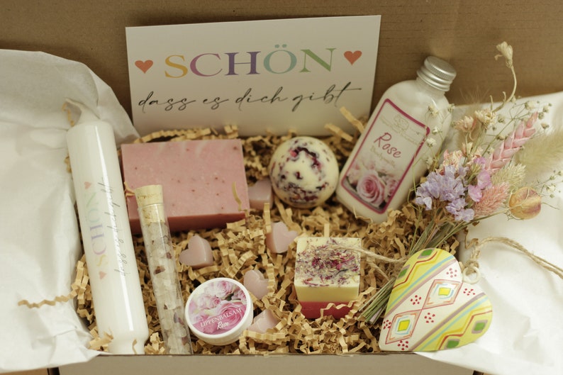 Geschenkbox, Geschenk Box für Frauen, Wellness Geschenk, Geburtstagsgeschenk , Self care Box, Weihnachtsgeschenk für Mütter, Box Rose, Bild 3