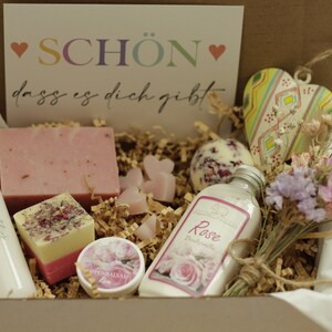 Geschenkbox, Geschenk Box für Frauen, Wellness Geschenk, Geburtstagsgeschenk , Self care Box, Weihnachtsgeschenk für Mütter, Box Rose, L