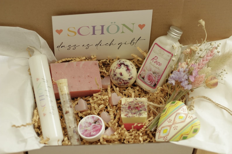 Geschenkbox, Geschenk Box für Frauen, Wellness Geschenk, Geburtstagsgeschenk , Self care Box, Weihnachtsgeschenk für Mütter, Box Rose, Bild 2