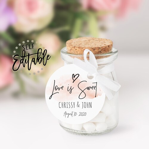 PRINTABLE Love is Sweet Favor Tags . Wedding Bridal Shower - Etsy