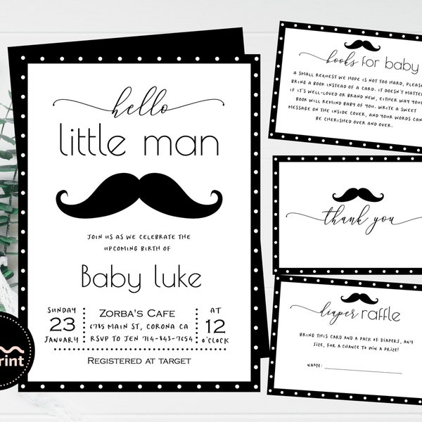 Mustache Baby Shower Etsy