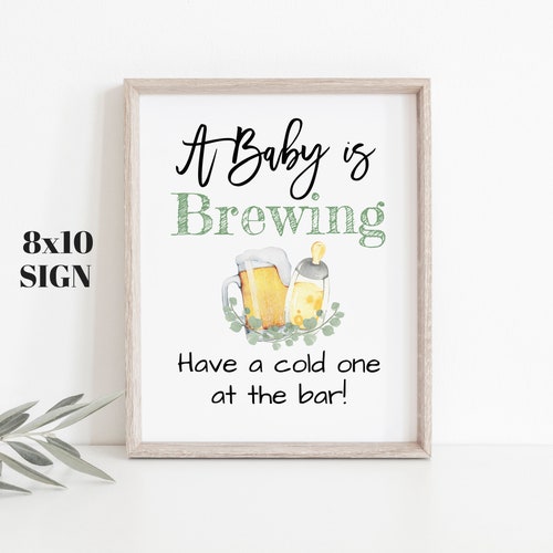 Editable Baby is Brewing Banner Bottles and Beers Baby | Etsy
