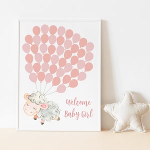 Lamb Balloon Guest Book, Signature Guestbook Alternative, Baby Shower Guestbook, Balloon Baby Shower Sign, Balloon Baby Shower Poster, Sheep