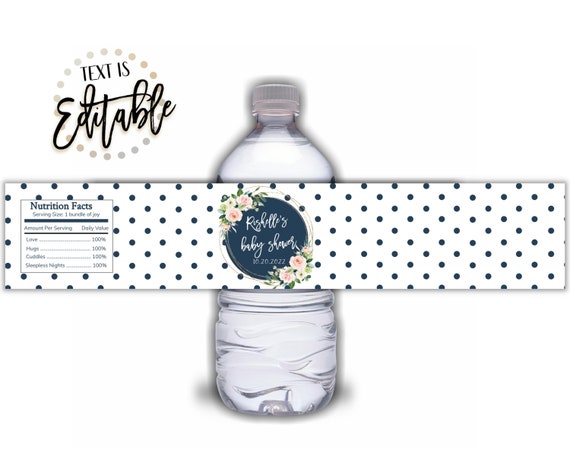 Watercolor Spots Water Bottle Label Template Printable 