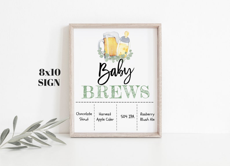 Baby Brews Sign Baby Shower Beer Bar Sign Baby is Brewing Etsy