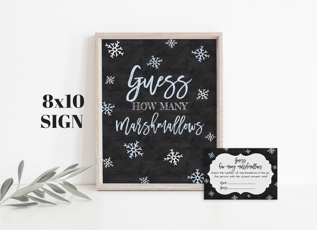 Baby Shower Guessing Game Guess How Many Marshmallows Game Etsy Canada