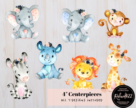 Safari Animal Cutouts Centerpieces Diaper Cake Topper Baby - Etsy Safari Animal Cutouts Centerpieces Diaper Cake Topper Baby - Etsy