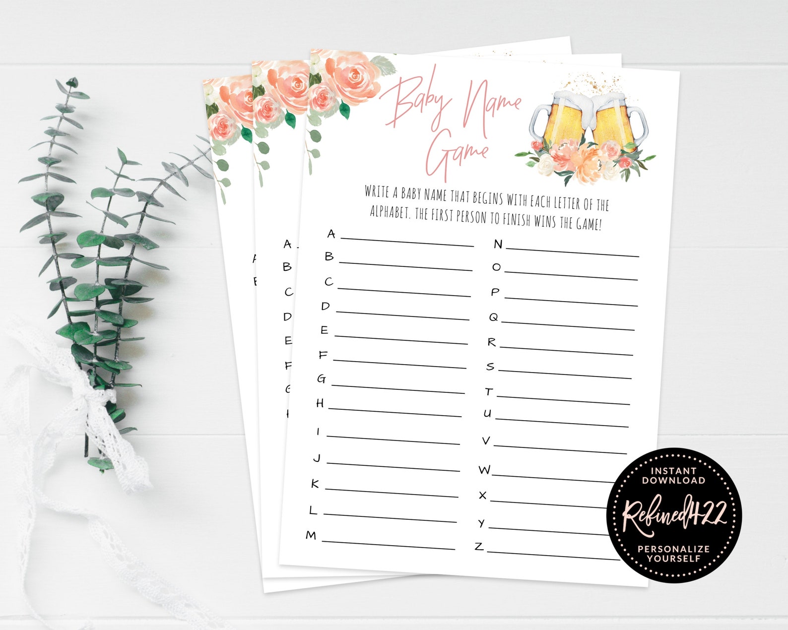 Printable Template For The Guess The Names