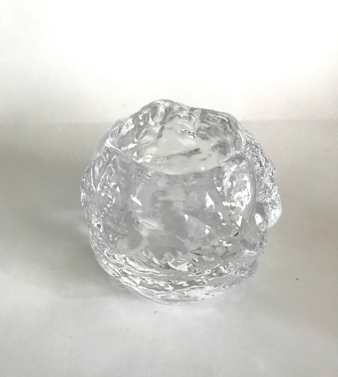 G Snowball Tea Light Holder Kosta Boda Crystal Glass Simple Etsy