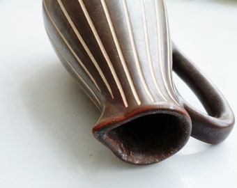 Vase Piesche & Reif Ritzdekor Lausitz ceramic flower vase handle vase jug vase sgraffito ceramic vase German pottery mid century modern