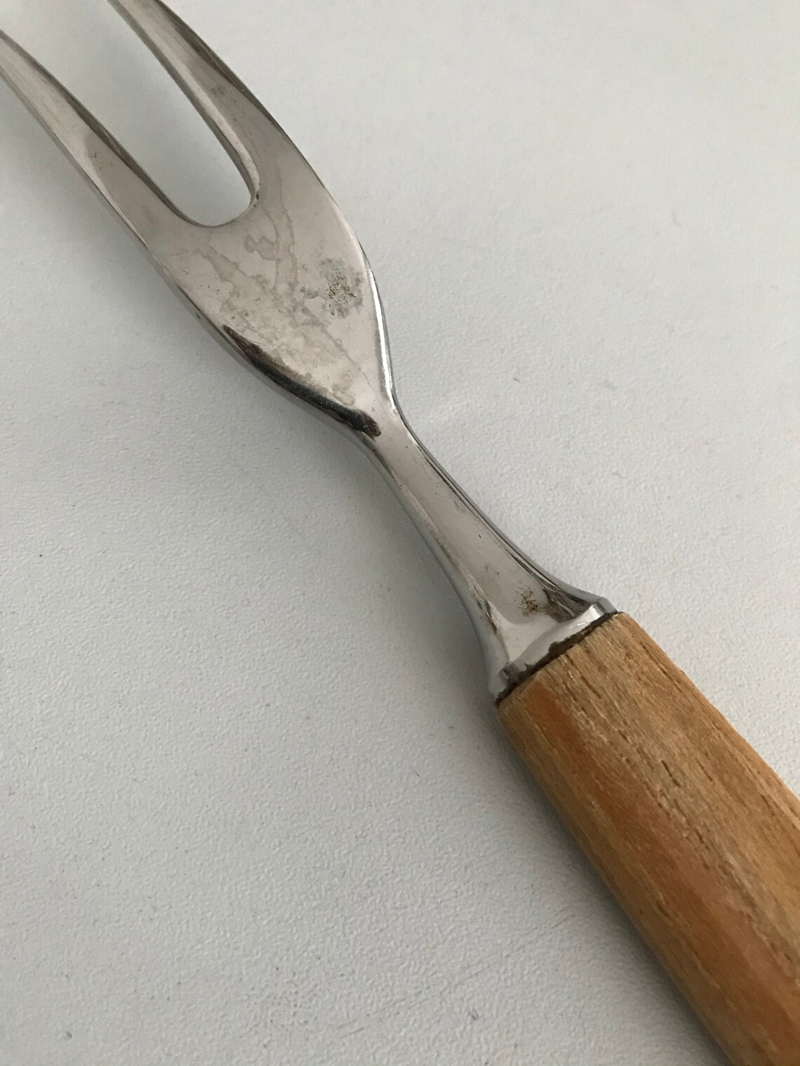 Fork Serving Cutlery Vintage Fifties Serving Fork Teak Etsy