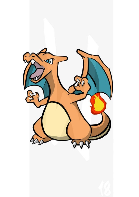 Charizardmega Charizard Xmega Charizard Y Pokemon A4 Print