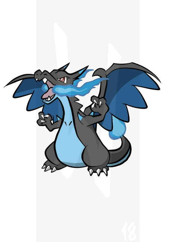 Charizardmega Charizard Xmega Charizard Y Pokemon A4 Print