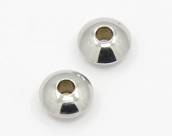 20Stück 6mm innen Endkappen Lederband 11x7mm #7040 platin