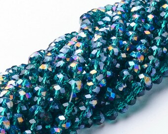 #8957 green 6mm Glasschliffperlen 100St