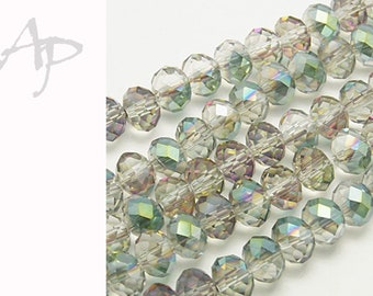 #8957 green 6mm Glasschliffperlen 100St
