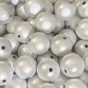 16mm 14St. Miracle Beads Magic Perlen Wunderperlen 3D Effekt Ilumination Fädelloch 2mm weiss