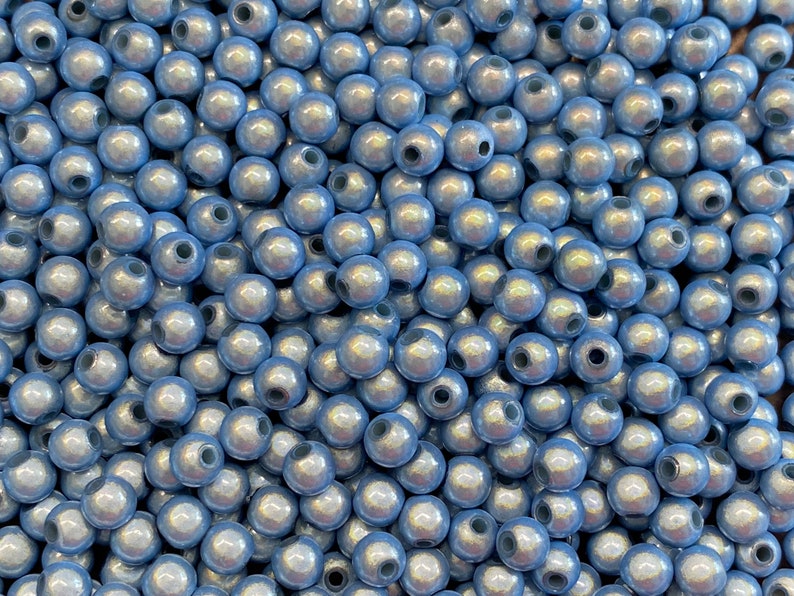 6mm 40St. Miracle Beads Magic Beads Wunderperlen 3D Effekt Ilumination Fädell.1mm 2007 hellblau