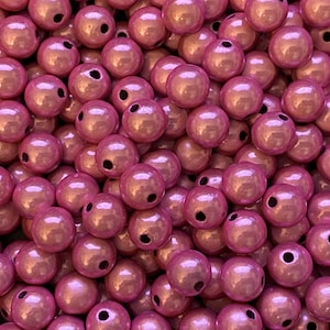 8mm 30St. Miracle Beads Magic Beads Wunderperlen 3D Effekt Ilumination Fädell. 2mm 9500 medium pink