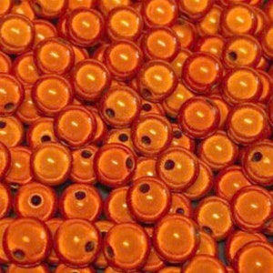 12mm 18St. Miracle Beads Magic Perlen Wunderperlen 3D Effekt Ilumination Fädelloch 2mm 8502 orange