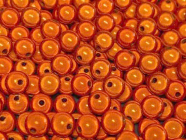 12mm 18St. Miracle Beads Magic Perlen Wunderperlen 3D Effekt Ilumination Fädelloch 2mm 8502 orange