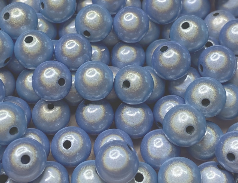 16mm 14St. Miracle Beads Magic Perlen Wunderperlen 3D Effekt Ilumination Fädelloch 2mm 7024 hellblau