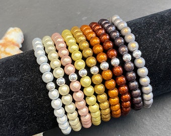 1St. Armband 6mm Gr.M silber Miracle Beads Magic Perlen 3D Illumination #A479