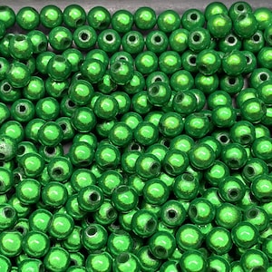 6mm 40St. Miracle Beads Magic Beads Wunderperlen 3D Effekt Ilumination Fädell.1mm 2009 grün