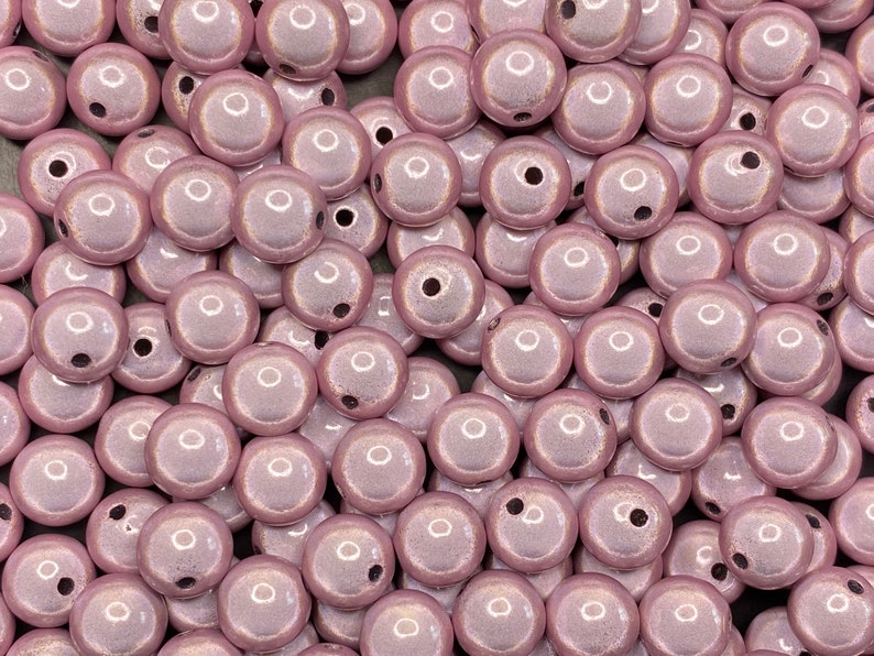 10mm 22St. Miracle Beads Magic Perlen Wunderperlen 3D Effekt Ilumination Fädelloch 2mm 4005 pearl-rose