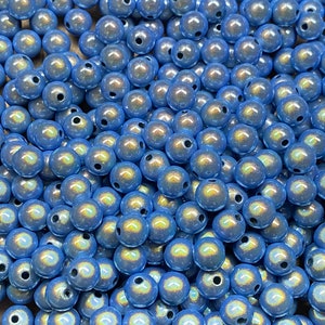 8mm 30St. Miracle Beads Magic Beads Wunderperlen 3D Effekt Ilumination Fädell.2 9501 jeansblau