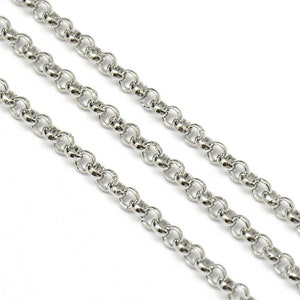 3,4,5,6,7mm Edelstahl Rolo Kette endlos 80cm Endloskette ohne Verschluss TOP 6319 3mm