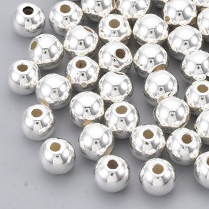 Acryl Perlen UV beschichtet Spacer 6-14mm verschiedene Modelle silber gold image 4